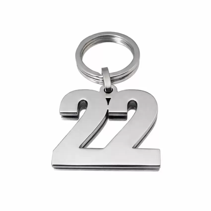 Portachiavi con numero 22 in acciaio  