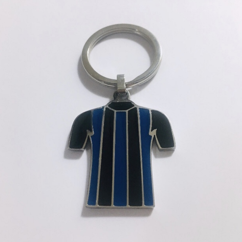 Portachiavi maglia nero-blu in acciaio personalizzabile