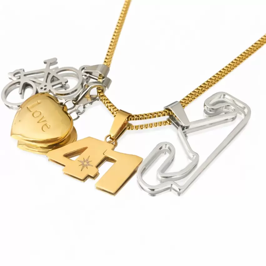 Collana charms “Brilla a casa” Aleix Espargaró in acciaio  