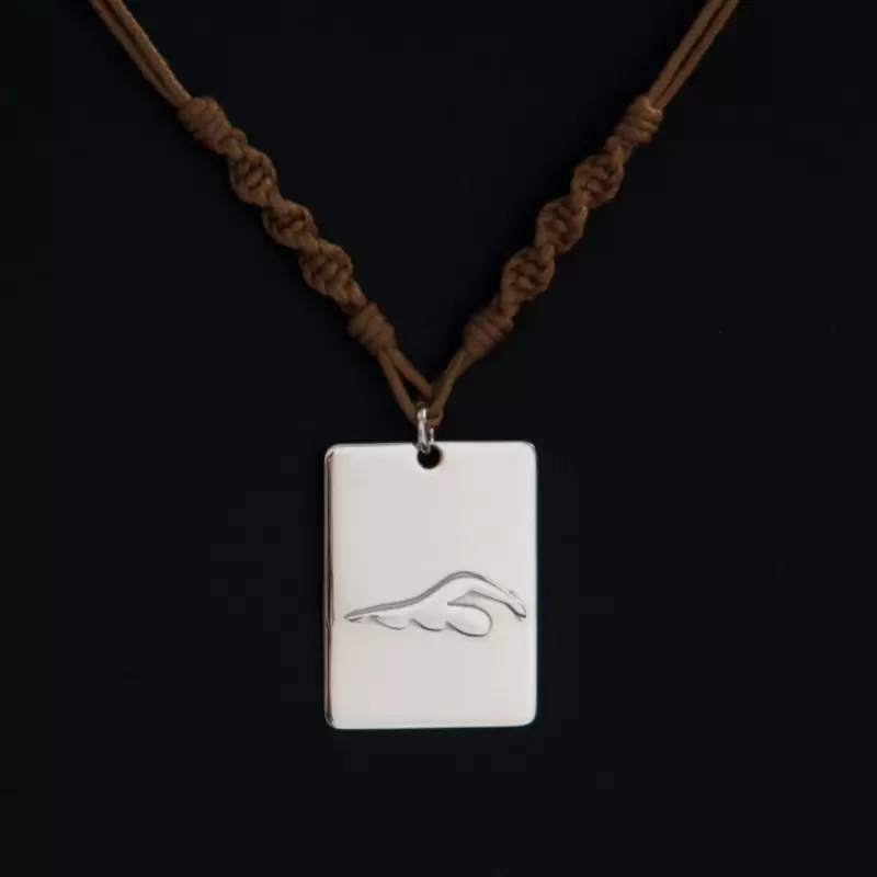 Anhänger aus Sterlingsilber mit Schwimmer und Schwimmerin