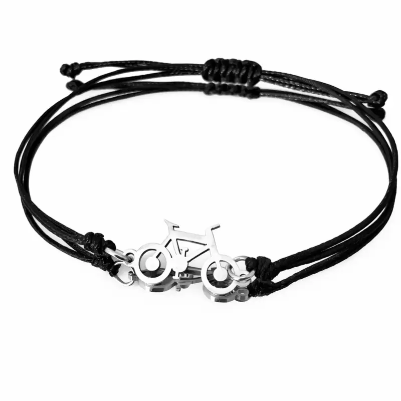 Mountainbike-Armband aus Stahl mit farbigem Schl&uuml;sselband Ihrer Wahl