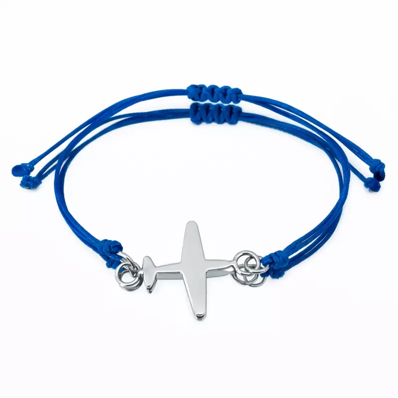 Antennenarmband aus Stahl mit Kordelfarbe nach Wahl