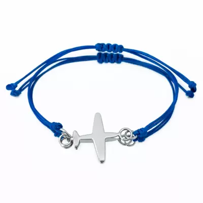 Braccialetto aereo in acciaio con colore del cordino a scelta 