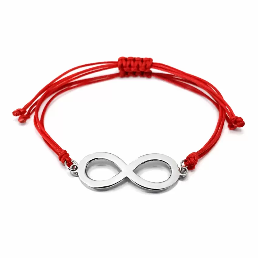 Stahlarmband mit Unendlichkeitssymbol und Band in der Farbe Ihrer Wahl  