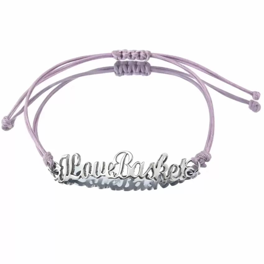 Pulsera de acero I LOVE BASKET con cordón de color a elegir  