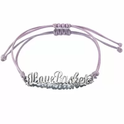 Pulsera de acero I LOVE BASKET con cordón de color a elegir 