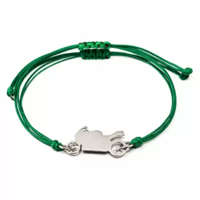 Motorradarmband aus Stahl mit farbigem Schlüsselband Ihrer Wahl 