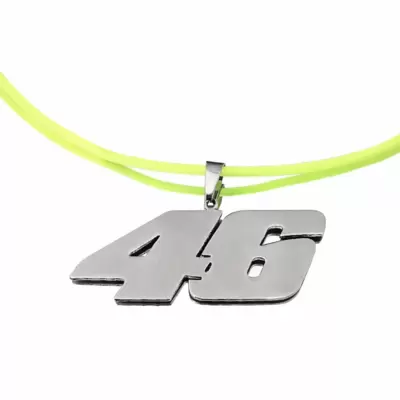 Ciondolo numero 46 Limited Edition in acciaio misura grande 