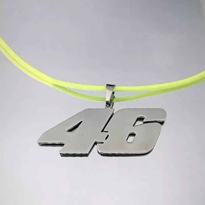 Ciondolo numero 46 Limited Edition in acciaio misura grande