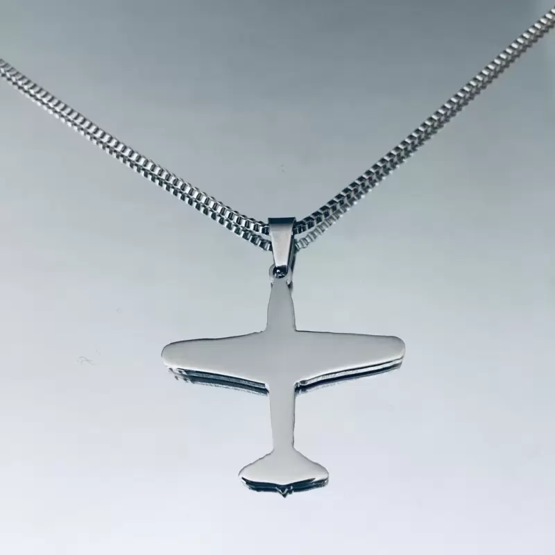 Collana con aereo personalizzabile in acciaio