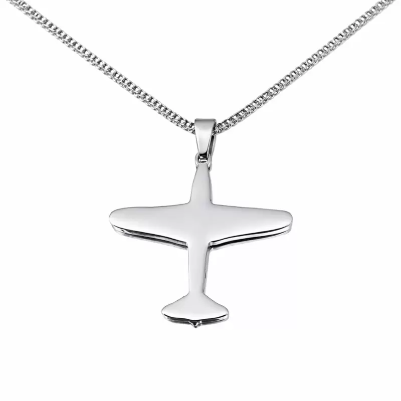 Collana con aereo personalizzabile in acciaio