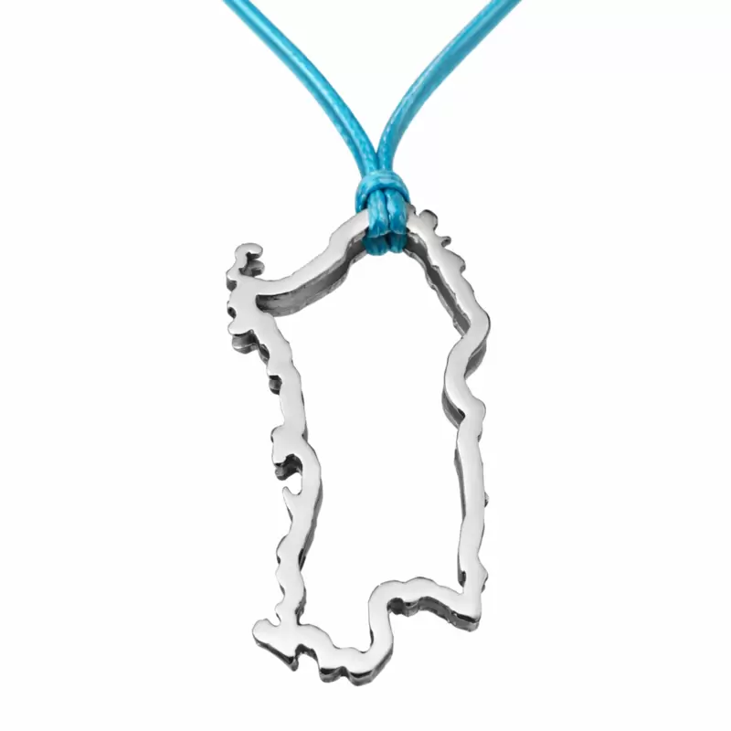 Ciondolo CIRCUITI Silhouette della Sardegna in acciaio