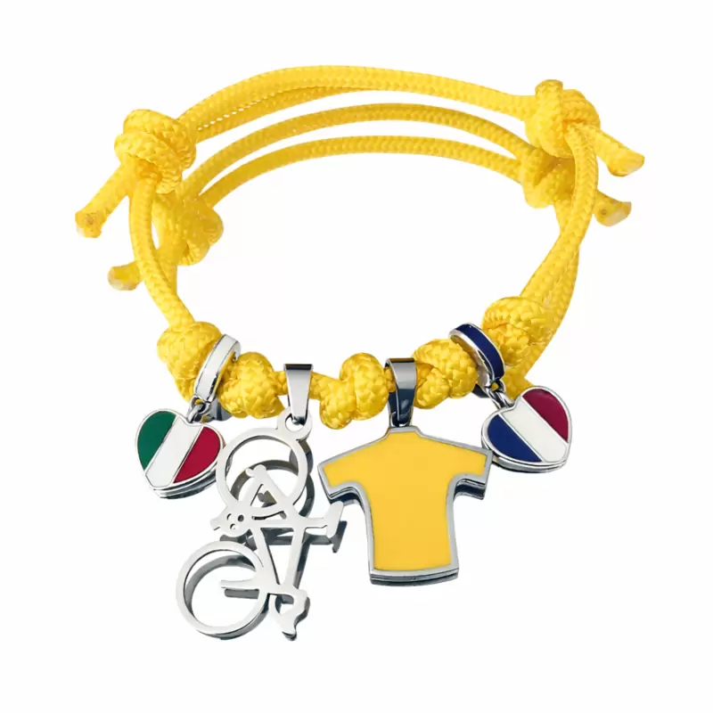 Stainless Steel charms bracelet "Yellow" Tour de France departure from Italy