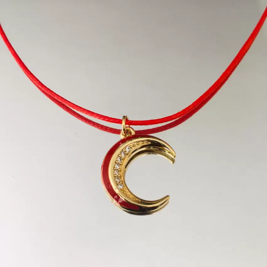 Ciondolo-charm amuleto Luna Rossa placcato oro  