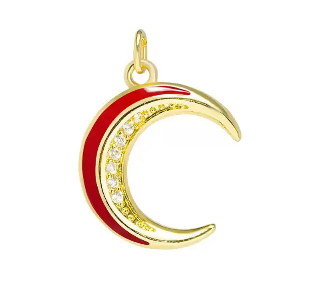 Ciondolo-charm amuleto Luna Rossa placcato oro