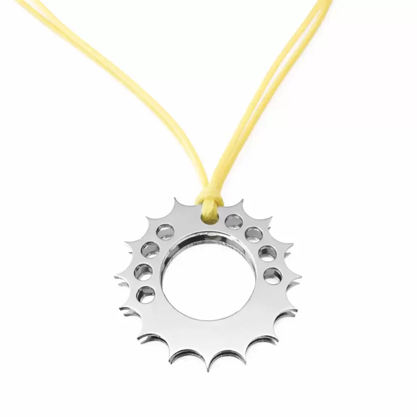 Ciondolo corona ruota dentata personalizzabile in acciaio   