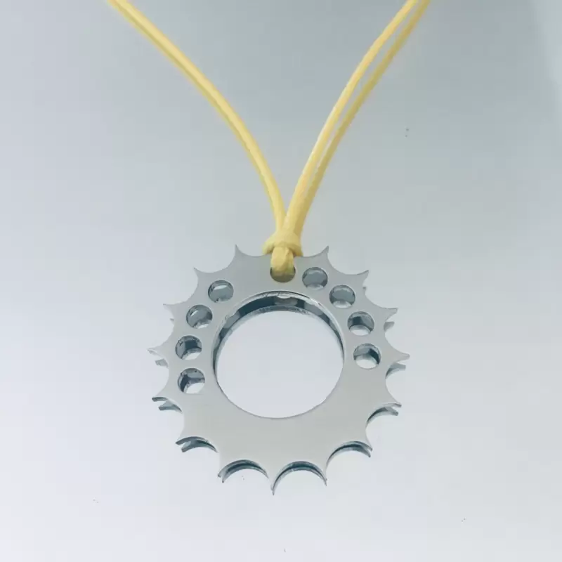 Ciondolo corona ruota dentata personalizzabile in acciaio 