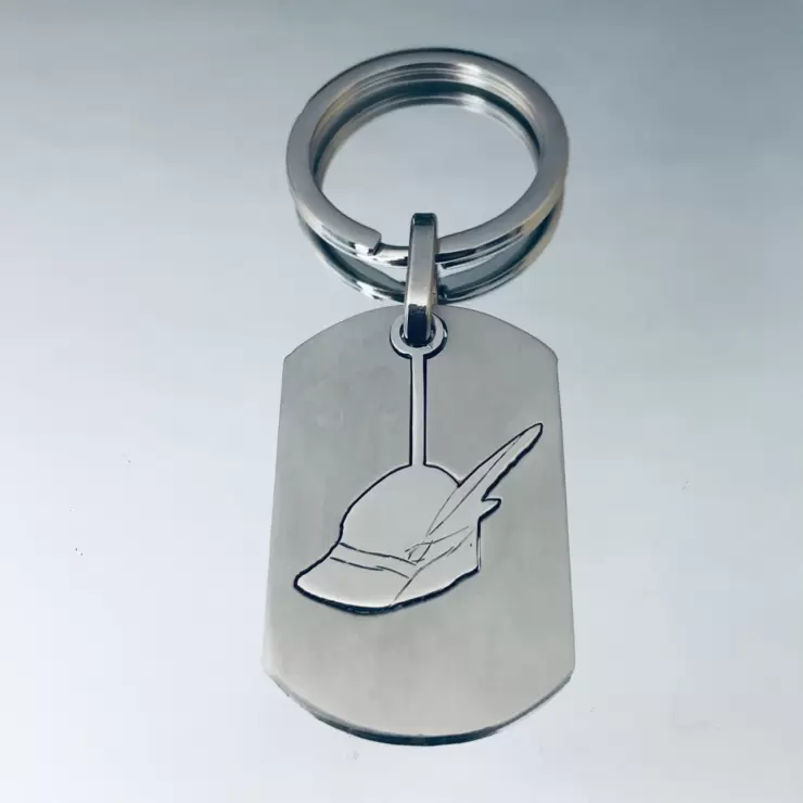 Portachiavi Alpini personalizzabile in acciaio