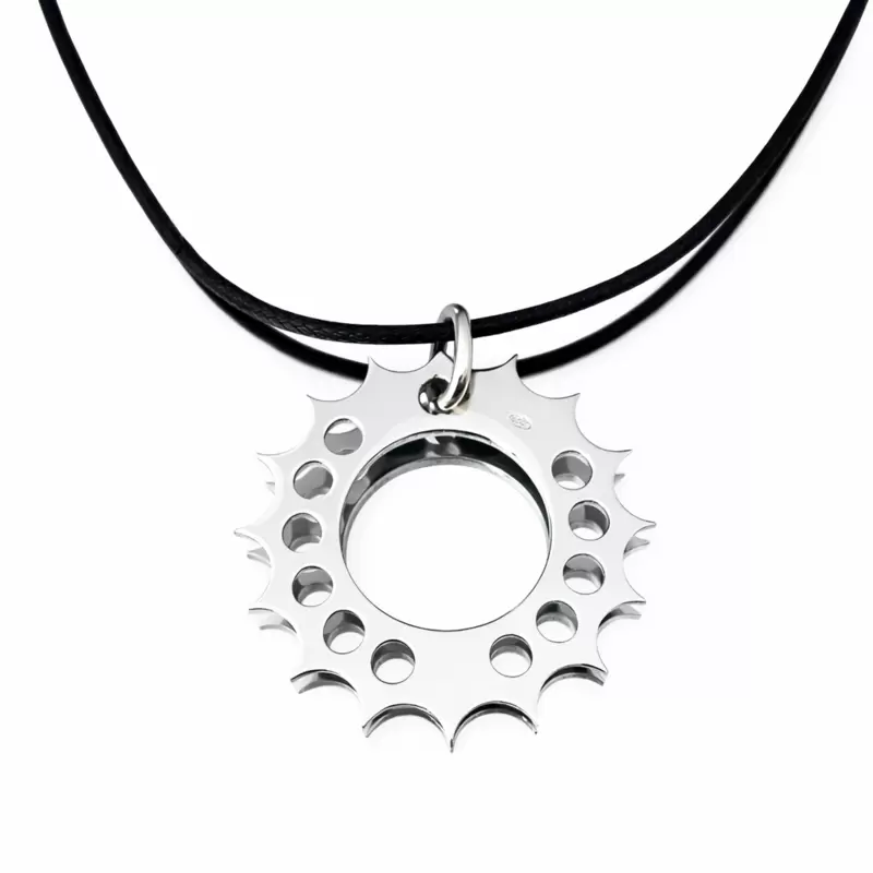 Ciondolo corona ruota dentata in argento 925