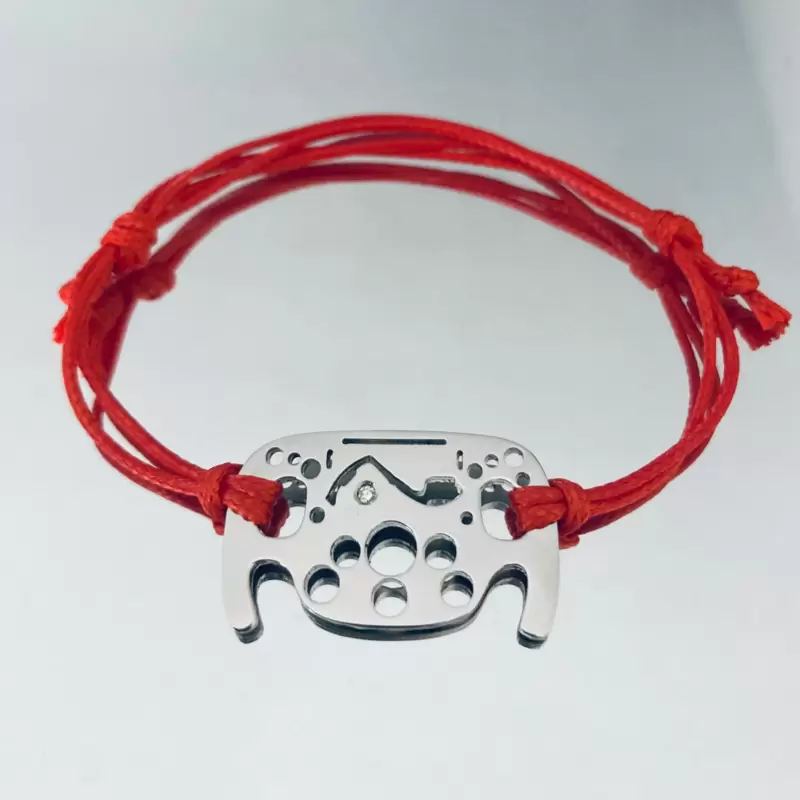 Bracciale Volante Formula 1 personalizzabile in acciaio con silhouette circuito di Montecarlo e diamante naturale