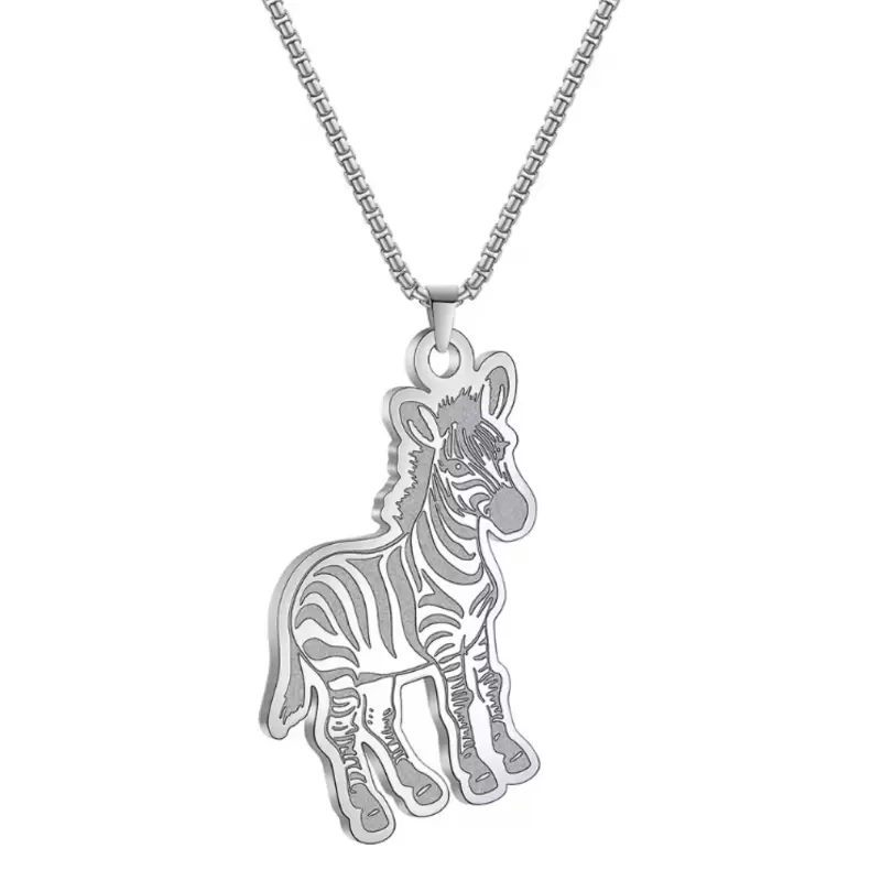 Ciondolo zebra in acciaio