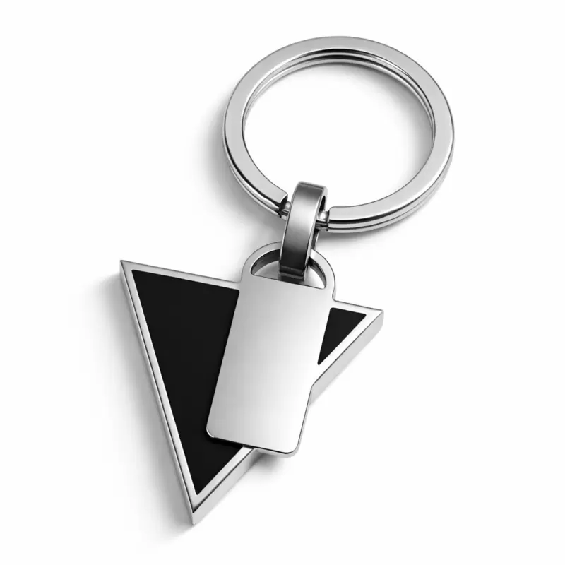 Customizable stainless steel patented triangle keychain