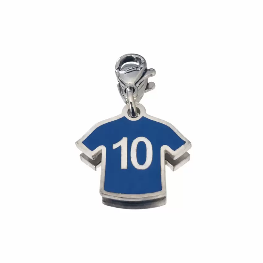 Charm maglia numero 10 azzurra   