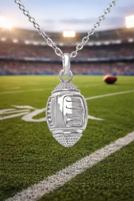 Collana con ciondolo pallone football americano personalizzabile in acciaio 