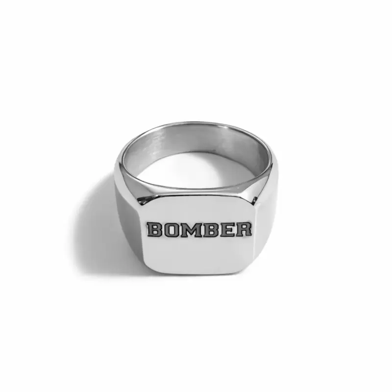 Individuell gestaltbarer Bomber Chevalier Ring aus Stahl