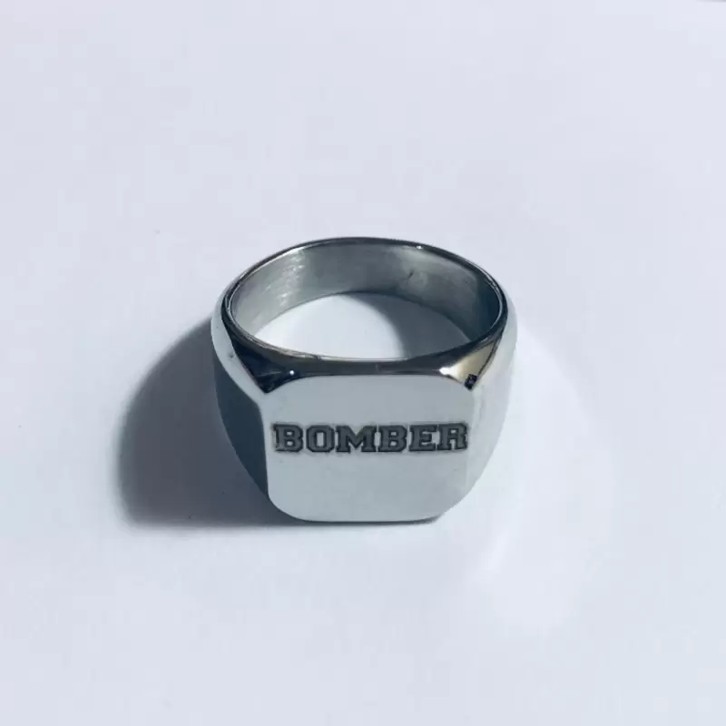 Anello chevalier del bomber in acciaio personalizzabile