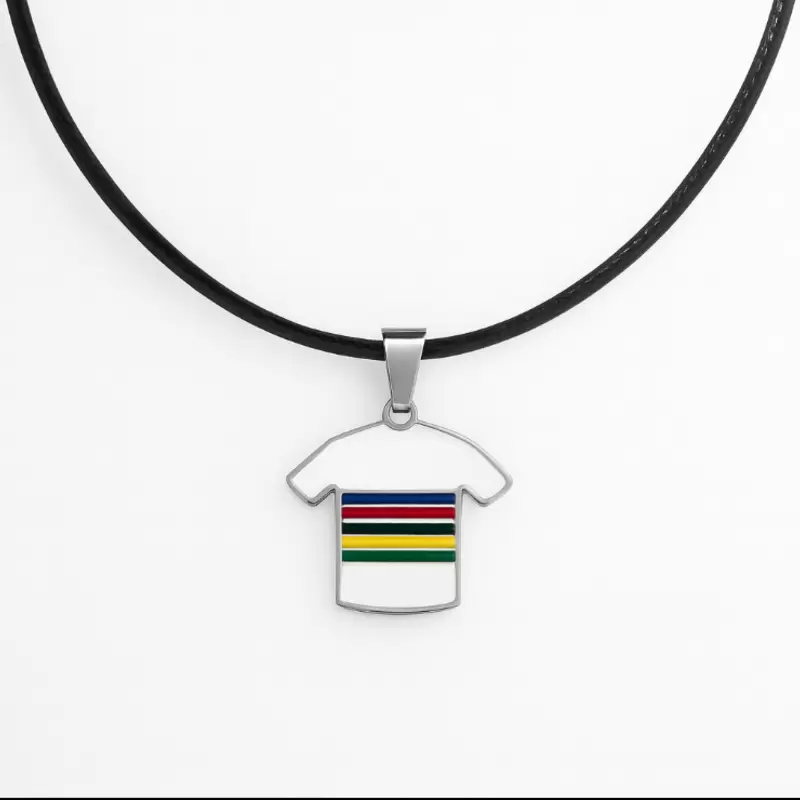 Pendentif en acier avec le maillot arc-en-ciel du champion du monde
