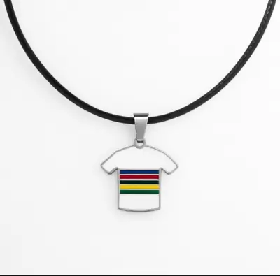 Ciondolo charm maglia iridata campione del mondo in acciaio  