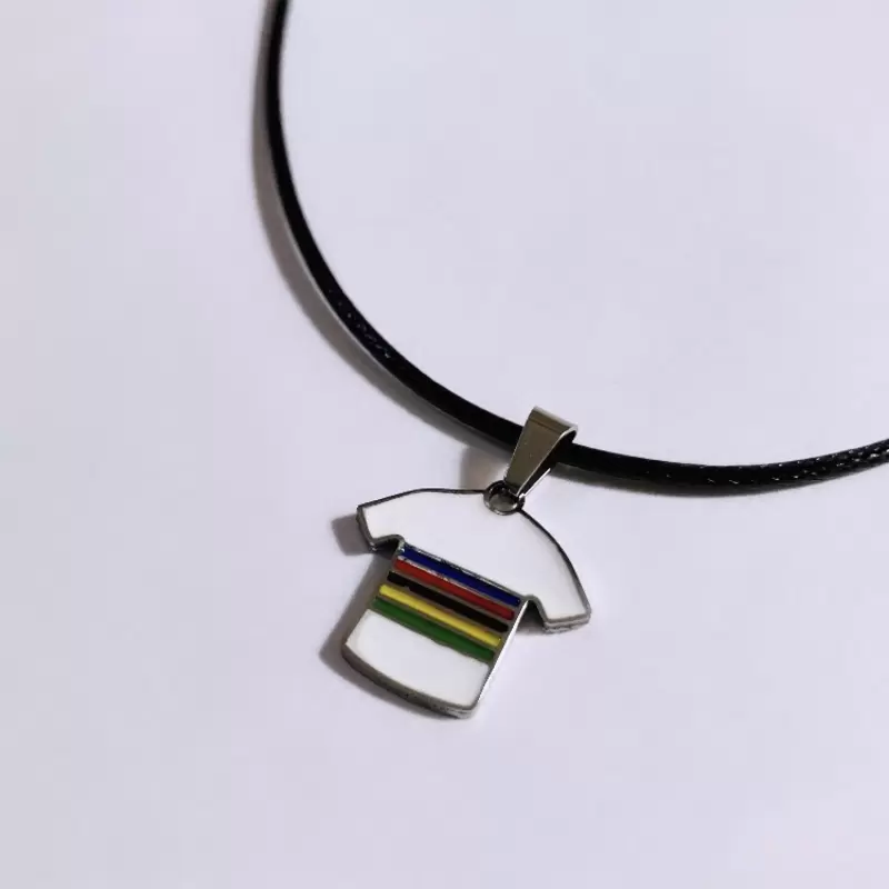 Ciondolo charm maglia iridata campione del mondo in acciaio 