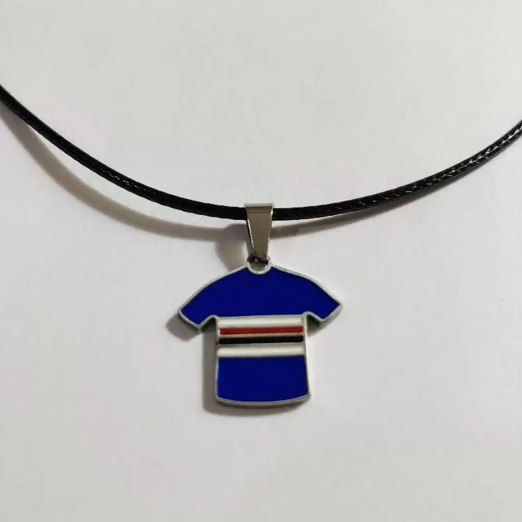 Ciondolo charm maglia blucerchiata in acciaio  