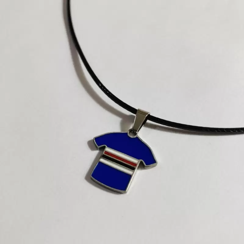 Ciondolo charm maglia blucerchiata in acciaio