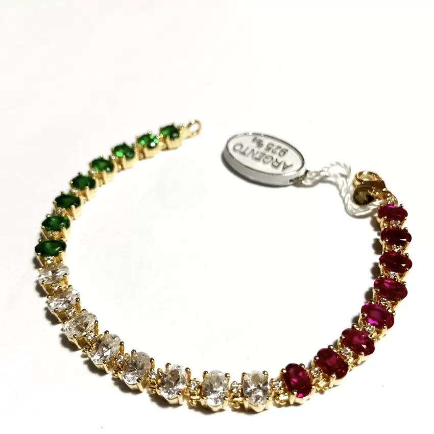 ITALY Made in Italy tennis bracelet in 925 sterling silver gold-plated with cubic zirconia  