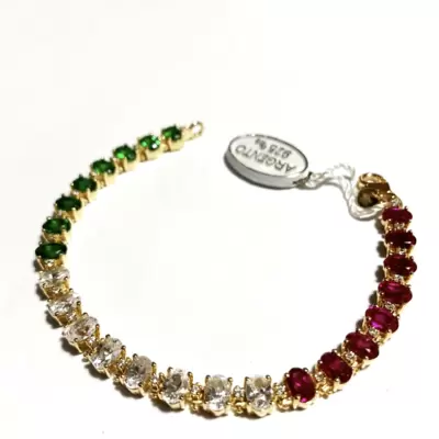ITALY Made in Italy tennis bracelet in 925 sterling silver gold-plated with cubic zirconia 