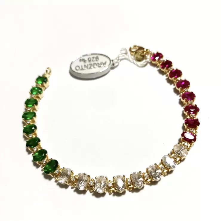 ITALY Made in Italy tennis bracelet in 925 sterling silver gold-plated with cubic zirconia