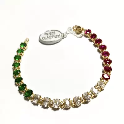 ITALY Made in Italy tennis bracelet in 925 sterling silver gold-plated with cubic zirconia 