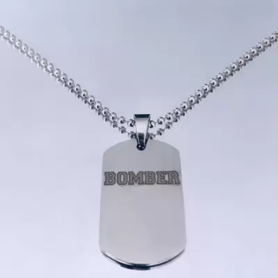 Collana del BOMBER piastrina in acciaio personalizzabile 