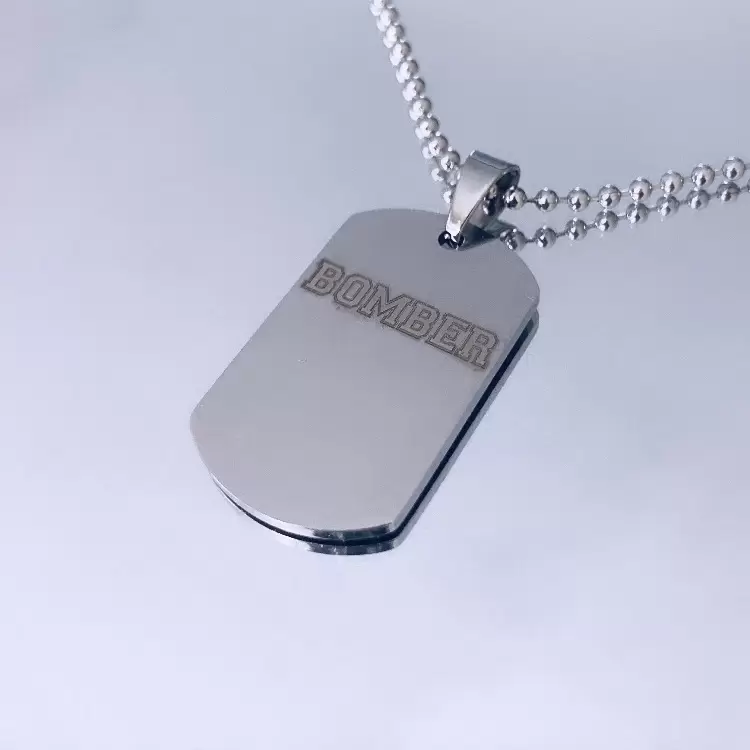 Collana del BOMBER piastrina in acciaio personalizzabile  