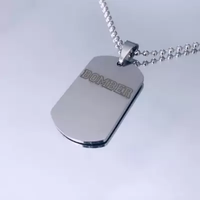 Collana del BOMBER piastrina in acciaio personalizzabile 