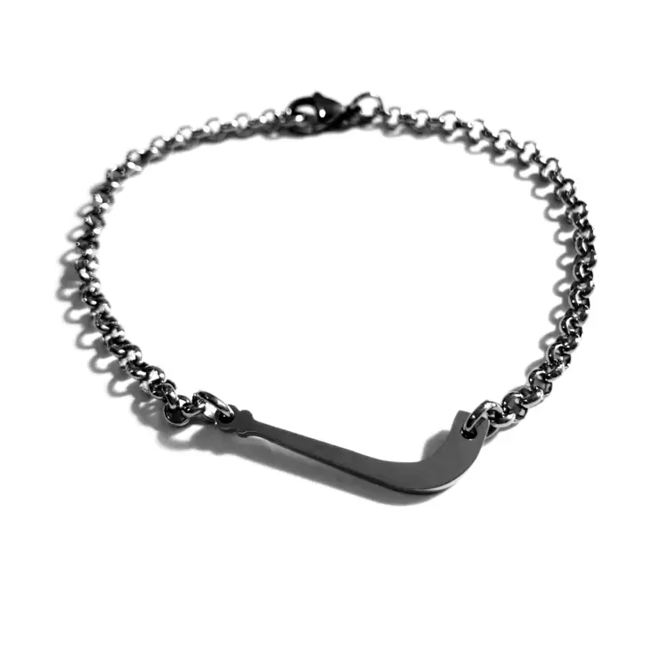 Braccialetto bastone da hockey in acciaio personalizzabile