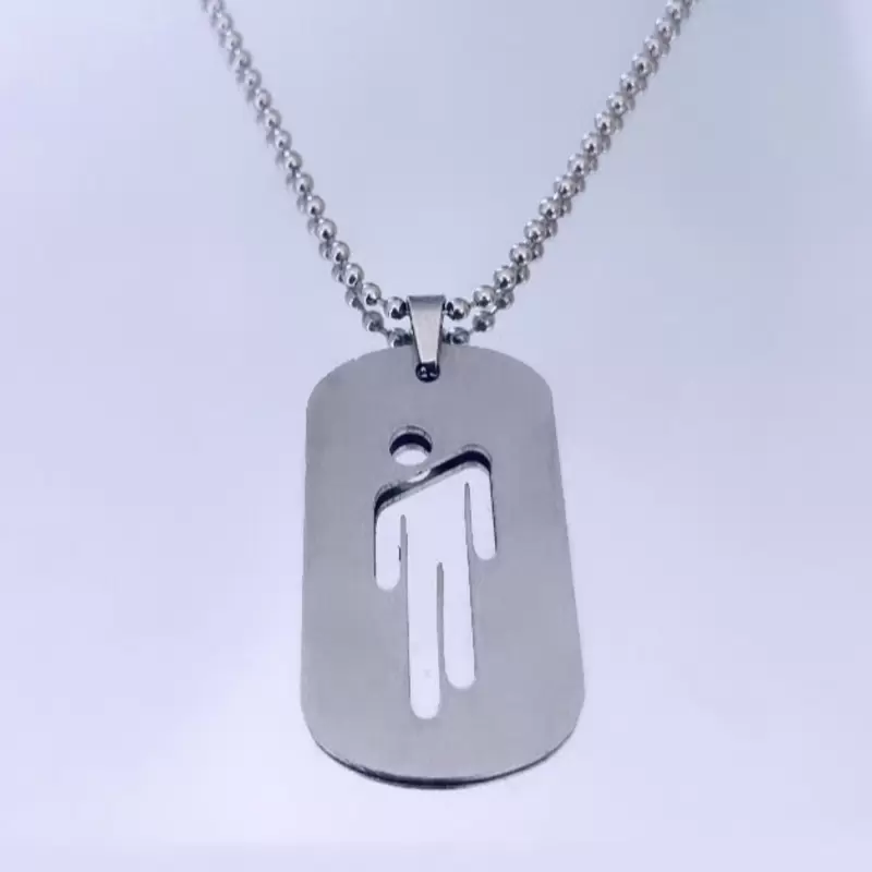 Collana con Piastrina Ciondolo Blohsh traforata personalizzabile in acciaio 