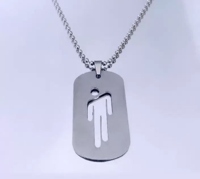 Collana con Piastrina Ciondolo Blohsh traforata personalizzabile in acciaio 