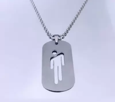 Collana con Piastrina Ciondolo Blohsh traforata personalizzabile in acciaio  