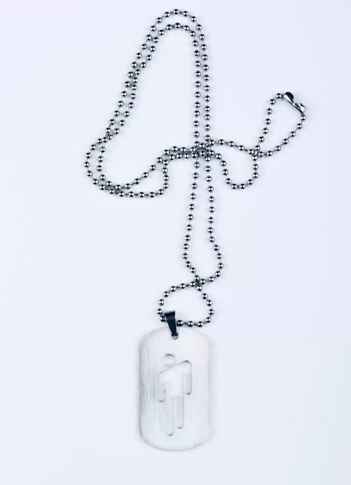 Collana con Piastrina Ciondolo Blohsh traforata personalizzabile in acciaio   