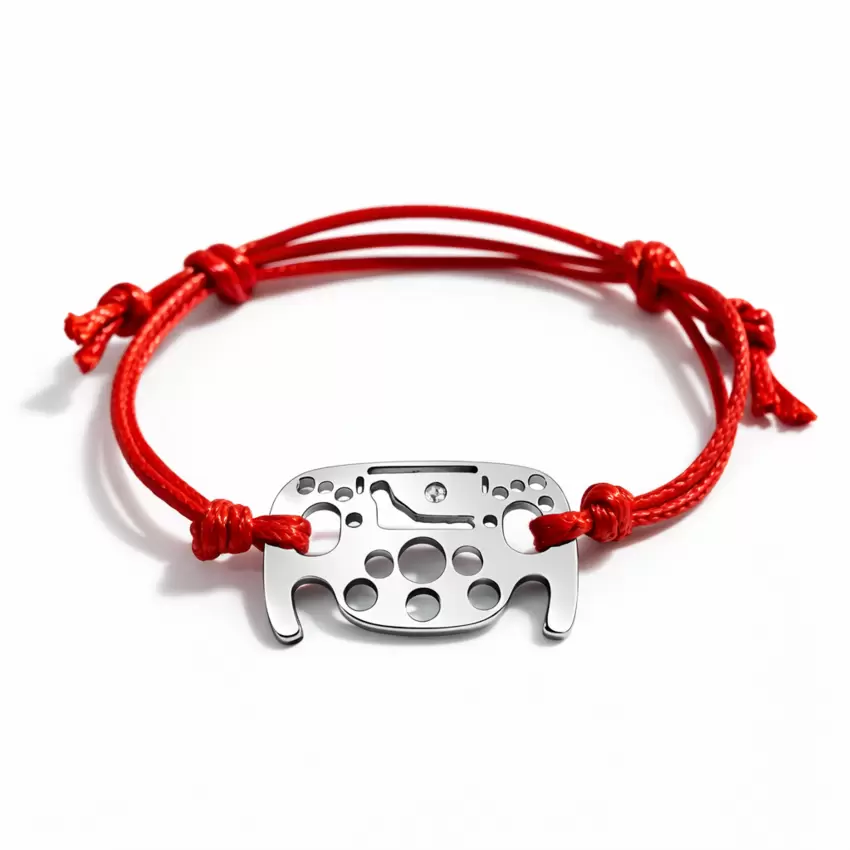 Bracciale CIRCUITI Volante Formula 1 personalizzabile in acciaio con silhouette circuito di Monza e diamante naturale  