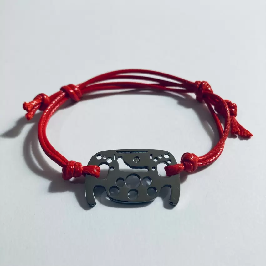 Bracciale CIRCUITI Volante Formula 1 personalizzabile in acciaio con silhouette circuito di Monza e diamante naturale  