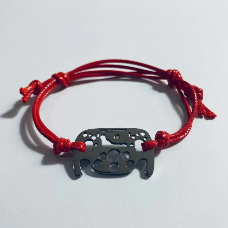 Bracciale CIRCUITI Volante Formula 1 personalizzabile in acciaio con silhouette circuito di Monza e diamante naturale